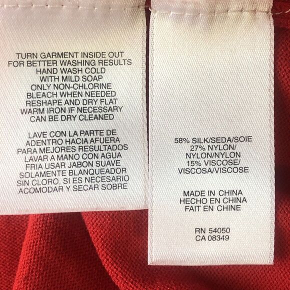 Jones New York Collection Tank Top Red Silk Blend Tag Size Large - Picture 13 of 14